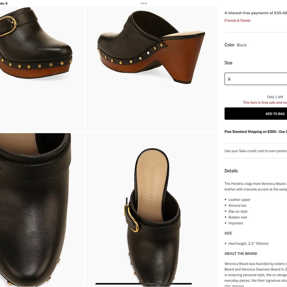 Rag and Bone leather wedge clogs